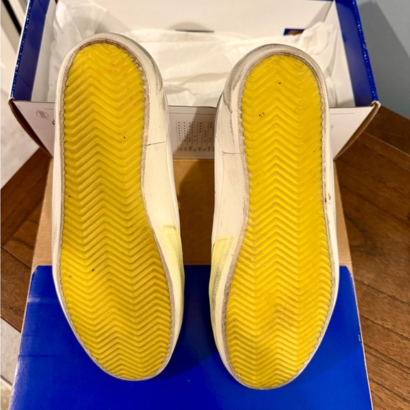 Golden Goose Men’s Super-Star White Sneakers with Neon Yellow Laces *Rare - Picture 10 of 11